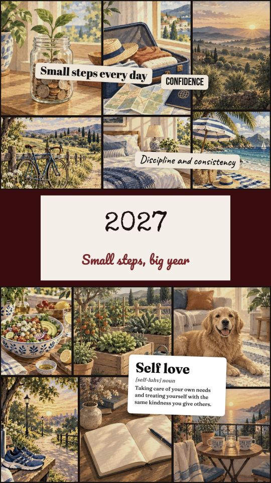 Moody and luxe vision board collage example