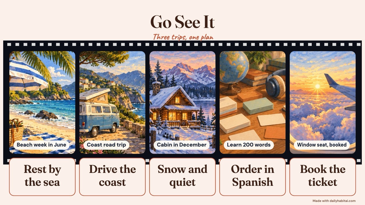 Travel vision board example